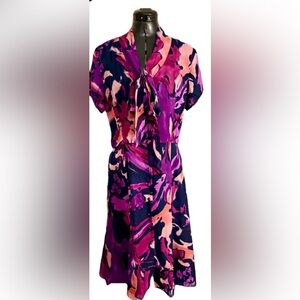 Peter Nygard Purple 100% Silk Dress Size 10